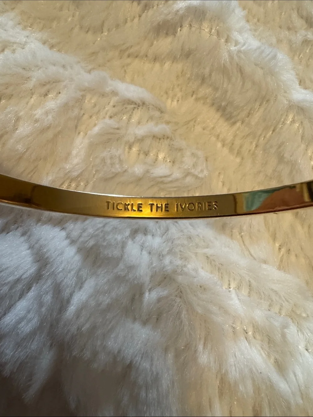 kate spade Gold and Cream Enamel Bangle Bracelet tickle the ivories